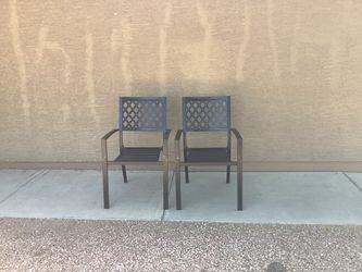 2 metal patio chairs