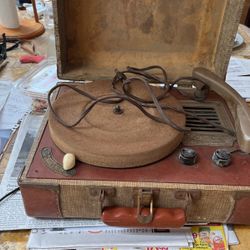Electric Portable Antique Record Player 