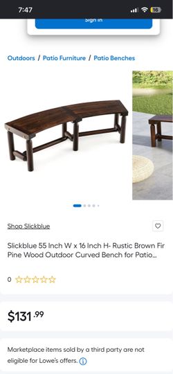 Brand new Wooden Curved bench 50$