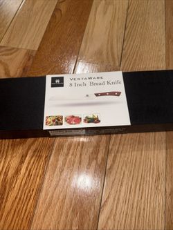 VestaWare 8" Bread Knife with Wooden Handle & Gift Box – New