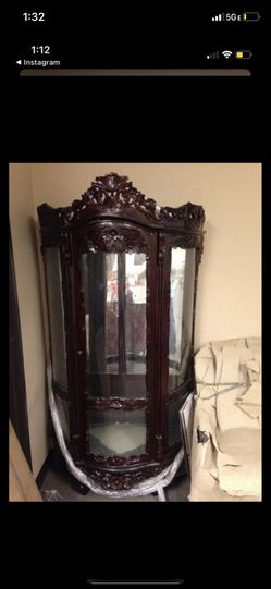Mahogany Curio Cabinet Glass