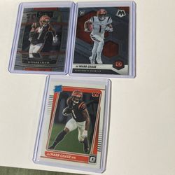 Ja’marr Chase Lot Of 3 Rookie Cards Bengals Football 2021