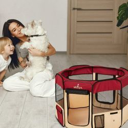Zampa Portable Foldable Pet playpen For Large Dogs, Small Puppies & Cats, Water resistant $24.99