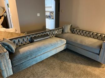 Velvet Gray Sofa