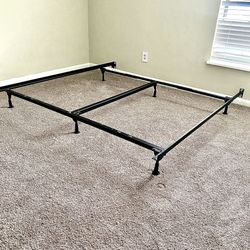 Metal Bed Frame Adjustable to Queen/King/Cali King Bed Size Base For Box Springs And Mattress New From Factory Available For Delivery