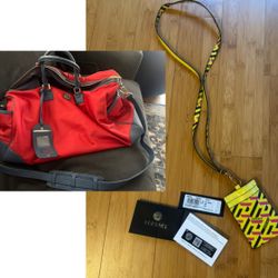 Tory Burch Duffle Bag & Versace Wallet On Strap. Sold Separately. Prices In Details  