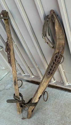 Antique Western Wood Iron Horse Hames