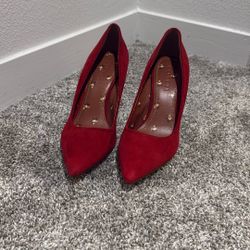 Authentic Coach Red Suede Pumps - Excellent Condition (Like New)