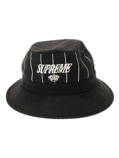 Supreme NYC Pinstripe Crusher Bucket Hat Black S/M VNDS LA KINGS