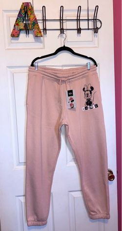 Primark Cares NWT Disney Minnie Mouse Light Pink Jogger Sweatpants Size Large