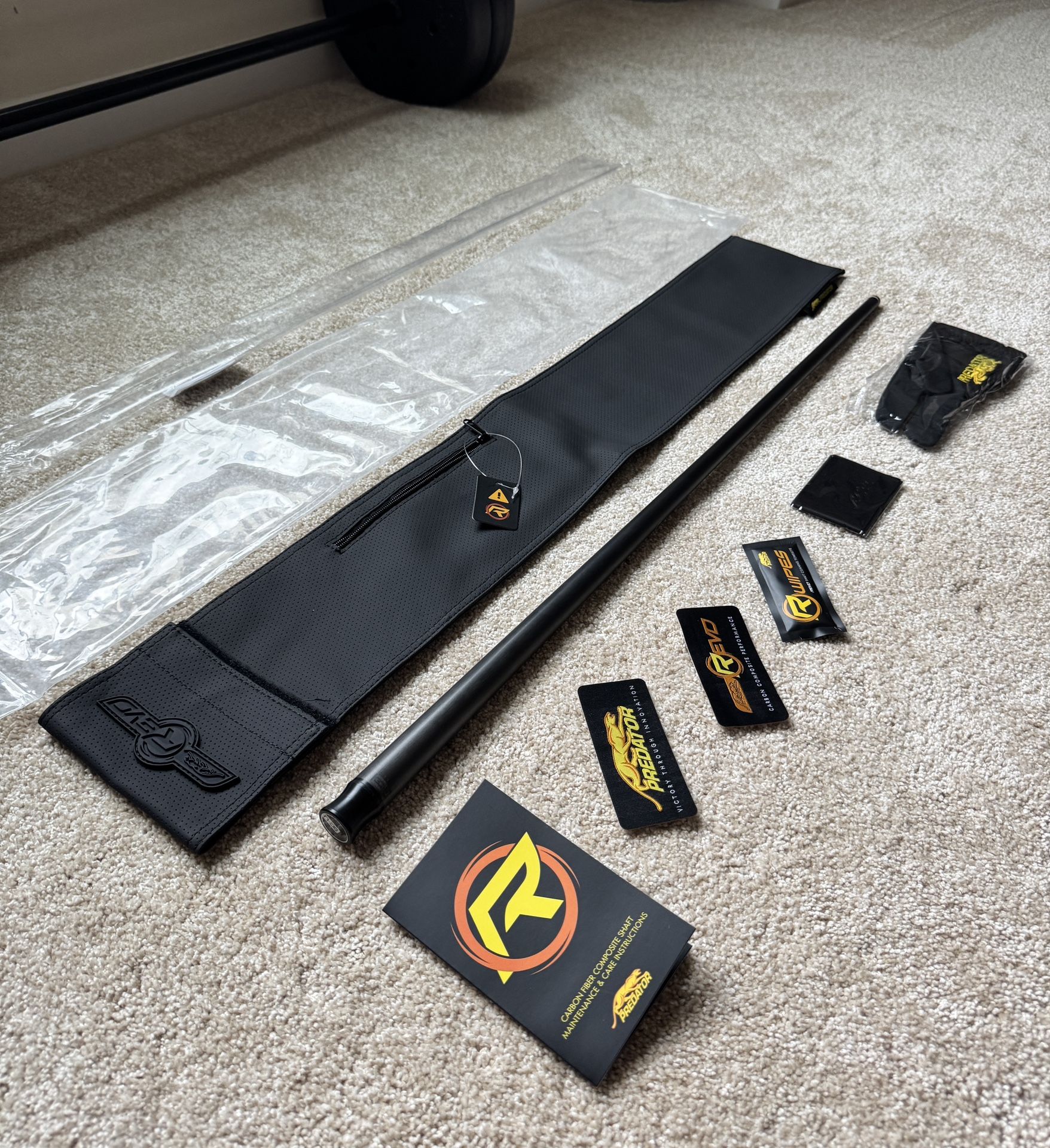 Predator REVO Carbon Fiber Pool/Billiards Shaft for Uni-Loc QR Joint - White Vault Plate, New, Comes with 8 FREE ITEMS!