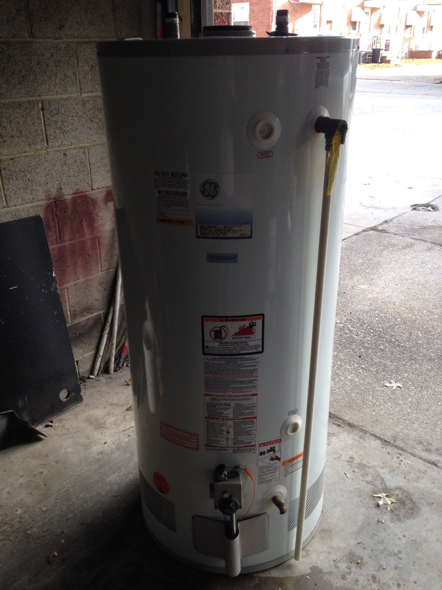 Ge gas hot water heater 75 gallon