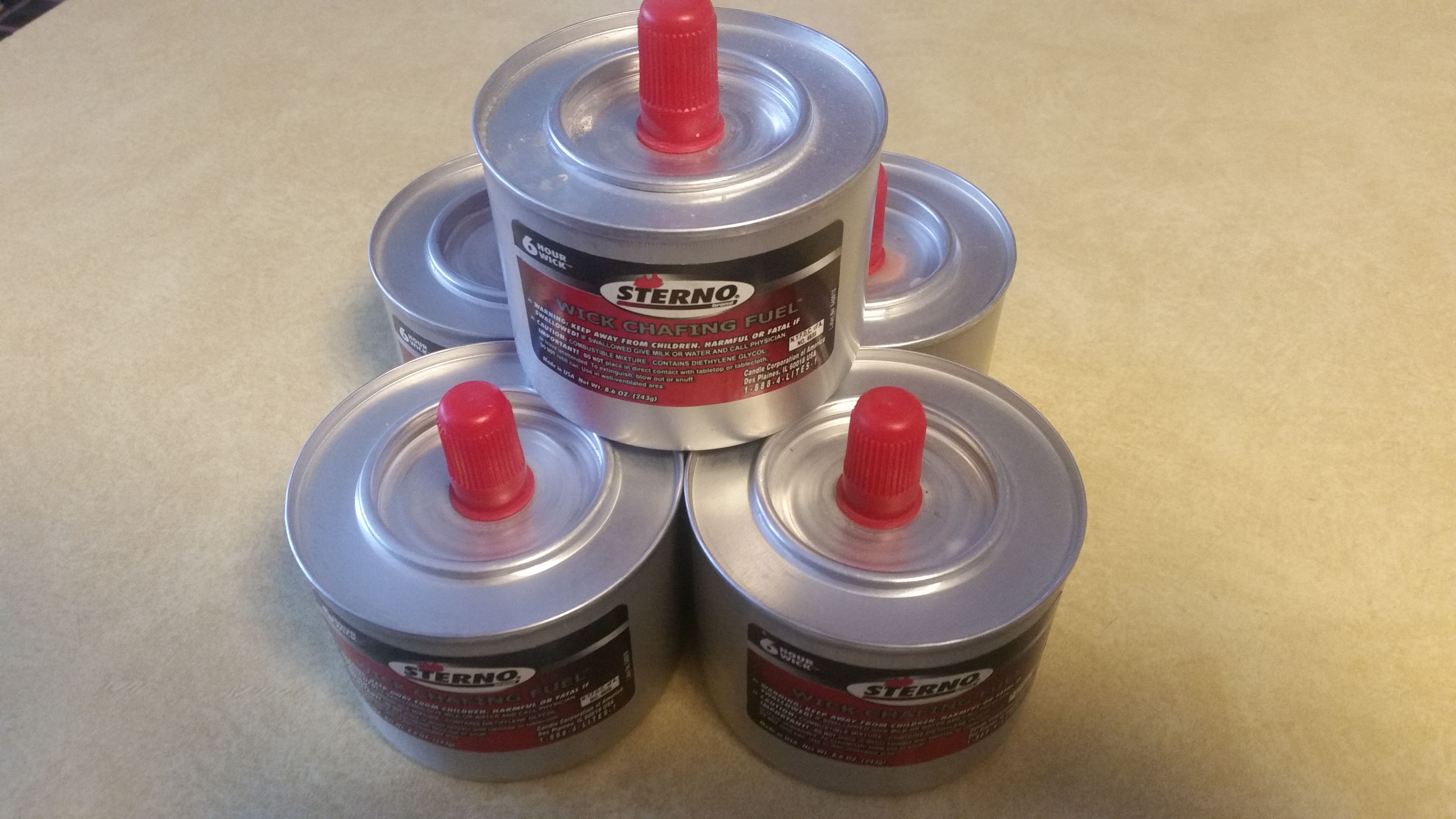 5 Sterno wick chafing fuel 6hours