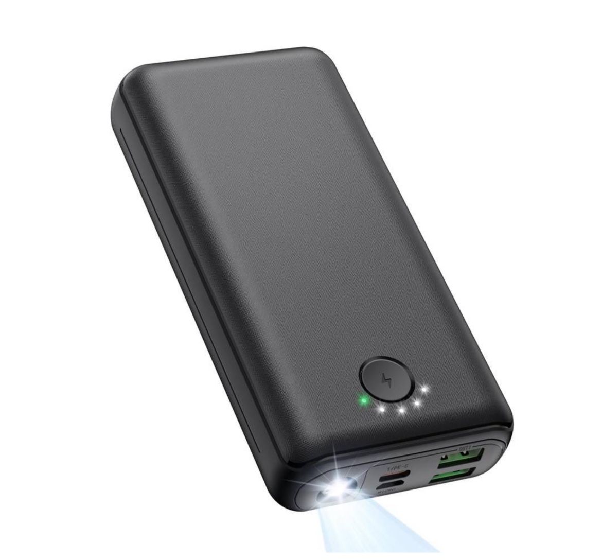 Nuevo Portable Charger Power Bank 30000mAh - USB C 22.5W Fast Charging External Battery Pack Charging Bank PD QC4.0 with Flashlight 3 Outputs & 2 Inpu