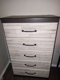 5-Drawer Chest Dresser Rustic White