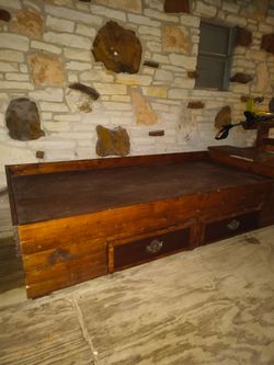 Custom-made twin size captain bed frame