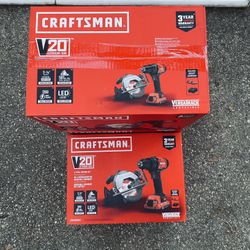 Craftsman V20 2-Tool 20-Volt Max Power Tool Combo Kit Case with 2 Batteries and Charger 