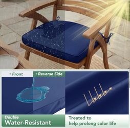 NEW IN BOX – Set of 4 Summsun Outdoor Patio Chair Cushions – Navy Blue – $30