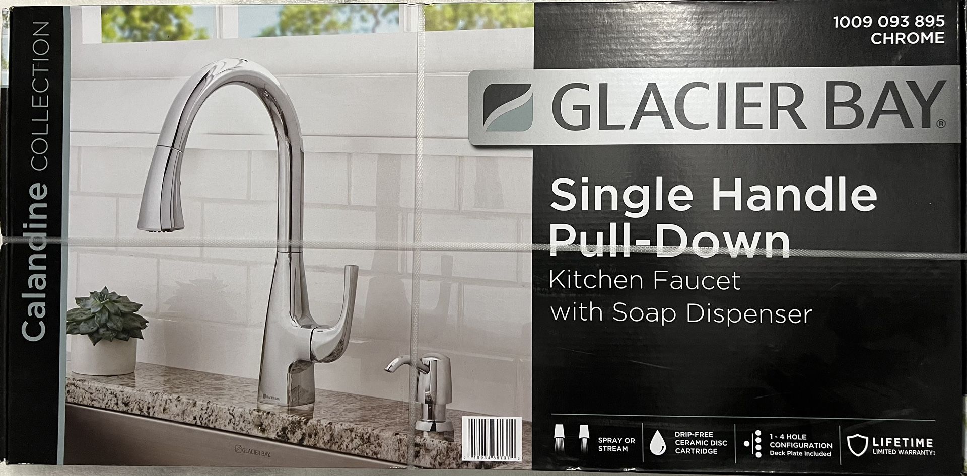 Glacier Bay Calandine Single-Handle PullDown Sprayer Kitchen Faucet with Soap Dispenser in Chrome