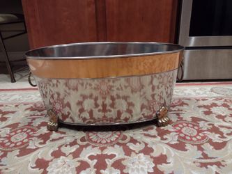 Large Metal Bucket, 24 Inches Long, 17 1/2 Inches Wide And 11  1/2 Inches Tall 
