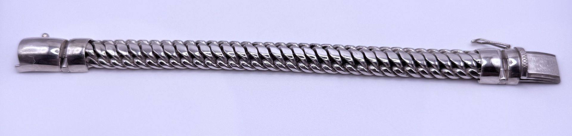 Mens Snake Bracelet 15mm From Bali. Sterling Silver