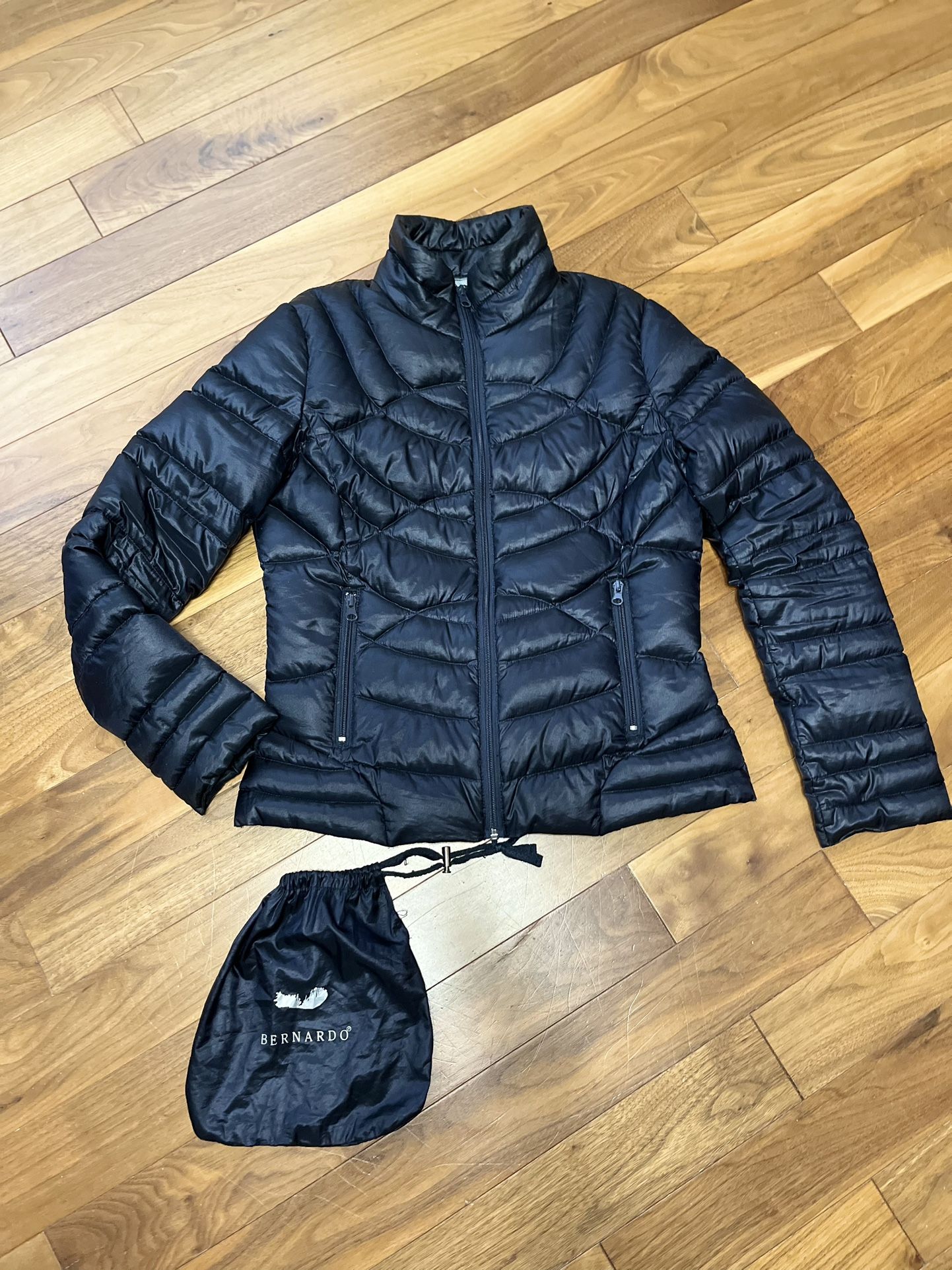 Womens Down Jacket Packable Black Size Small