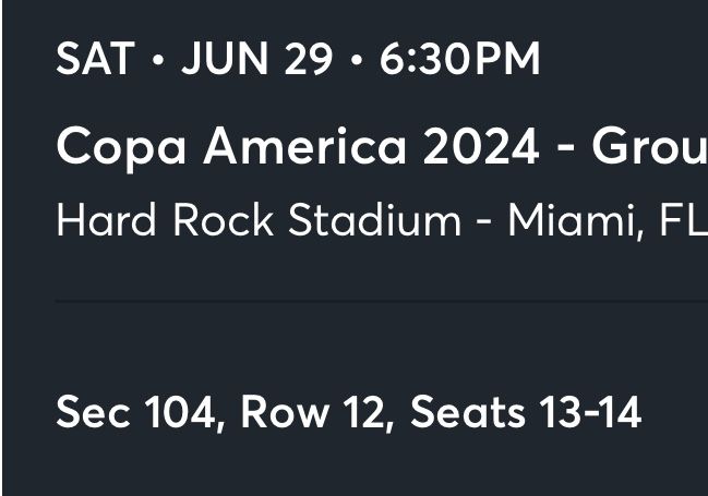 Copa America Tickets Peru Vs Argentina