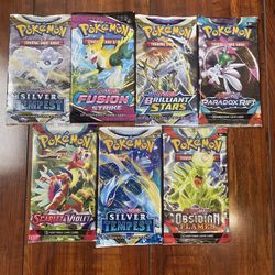 Pokemon Sword & Shield & SV Mixed Booster Pack Lot of 7! Brand New! Sealed!
