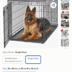 48" Dog Crate With Upgraded Metal Tray
