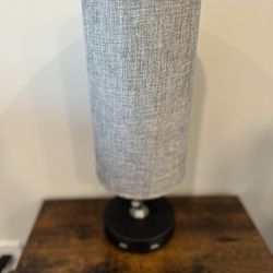Minimalist Desk Lamp with 2 USB Ports - gray