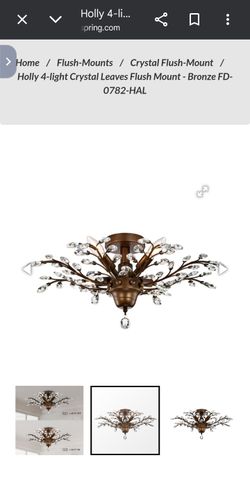 Holly leaves bronze flushmount