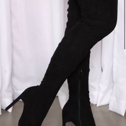 Fashion Nova Black Over The Knee Boots 