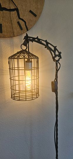 Industrial Cage Pendant Floor Lamp