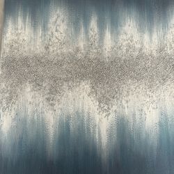 Large Glitter Blue Canvas Art 