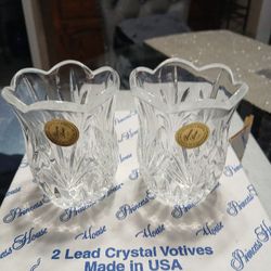 Princess House Beautiful Lead Crystal Tulip Shaped On The Top Candle Holders