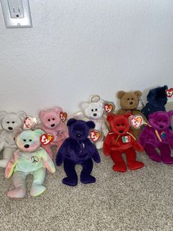 Ty Beanie Babies Bear Collection Lot Of 9  Bears 