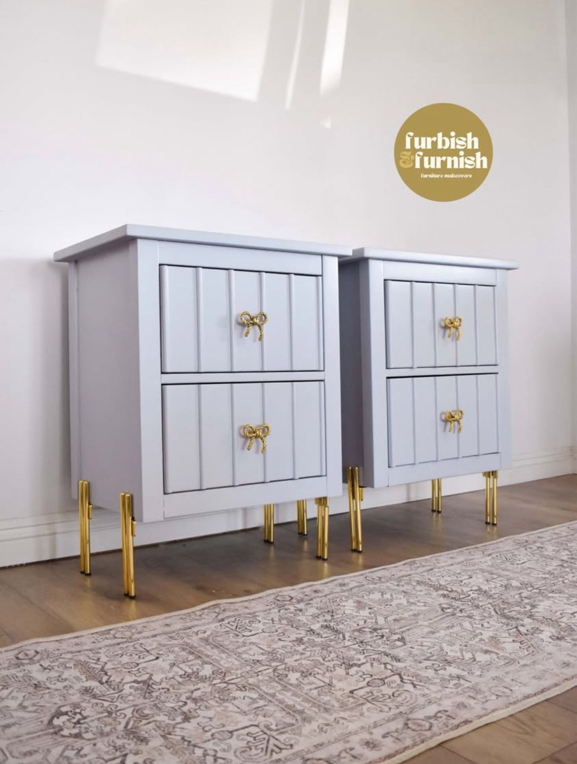 Periwinkle Set of Nightstands Solid Wood | End Tables | Side Tables | Night Tables