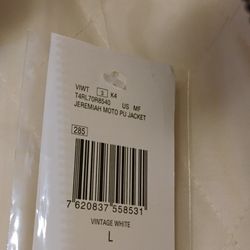 White Leather Guess Jacket Large