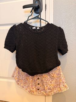 Gap Kids Black Pointelle Knit Top
