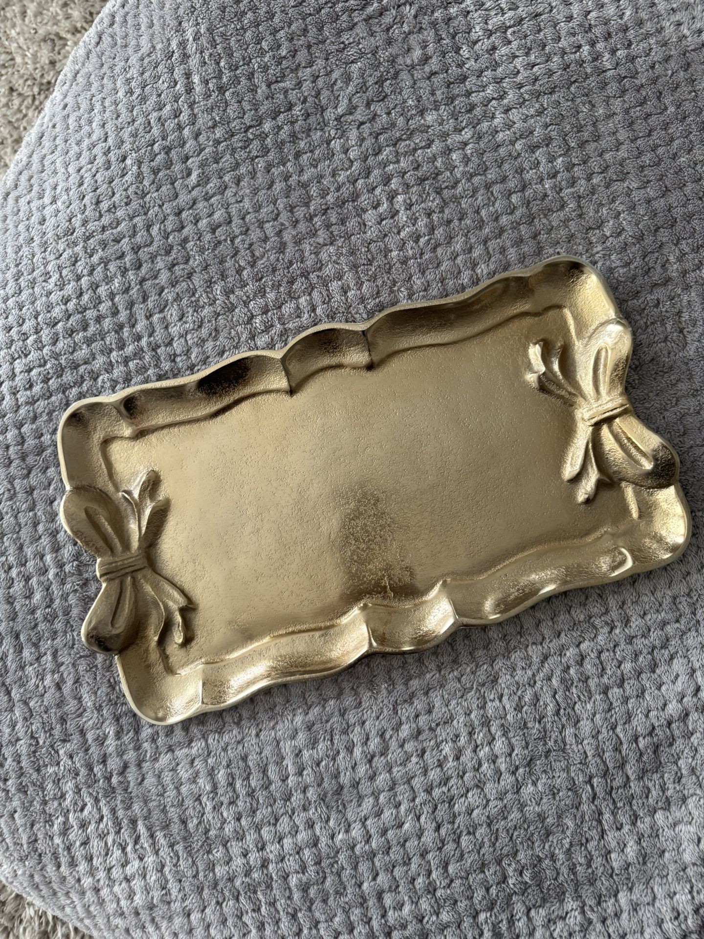 Gold Decorative Tray with Bow Detail