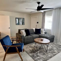 Gray Couch & Lounger Section w/storage 