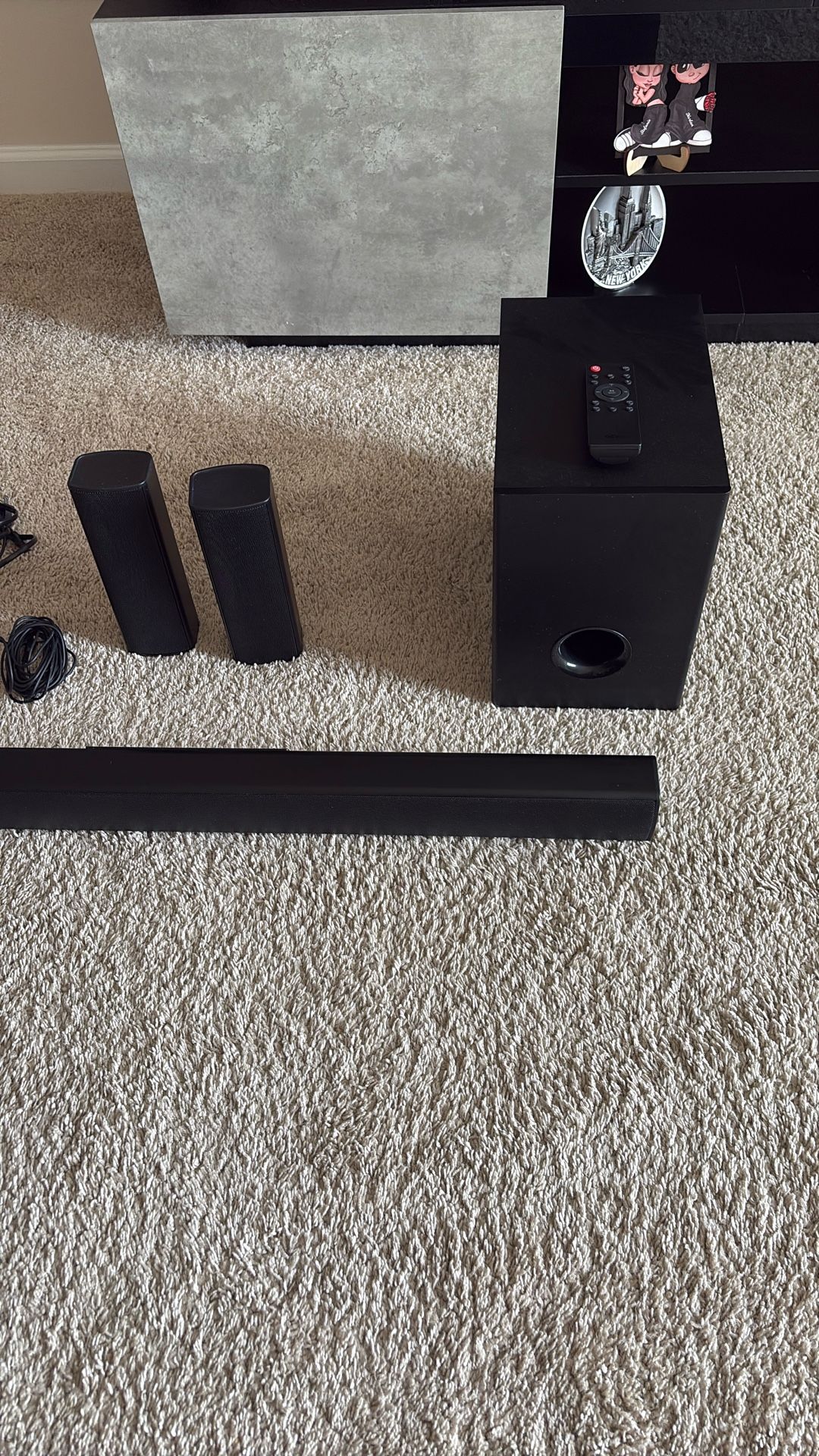 Onn Soundbar w/ Dual Speakers plus Bookshelf Speaker
