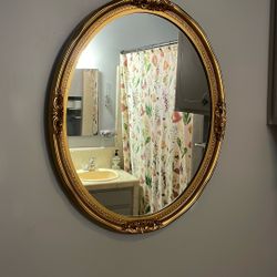 Oval Vintage Gold Mirror 