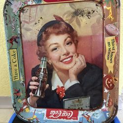 Vintage Serving Tray - Have A Coke Girl