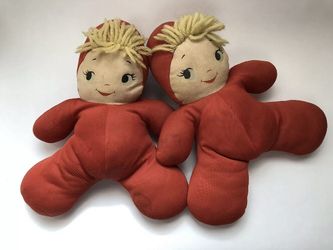 PAIR OF  12" RED KUDDLE KEWPIE DOLLS from 1930s