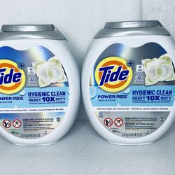 lot of 2 new - tide power pods hygienic clean heavy 10x duty, 96 count total