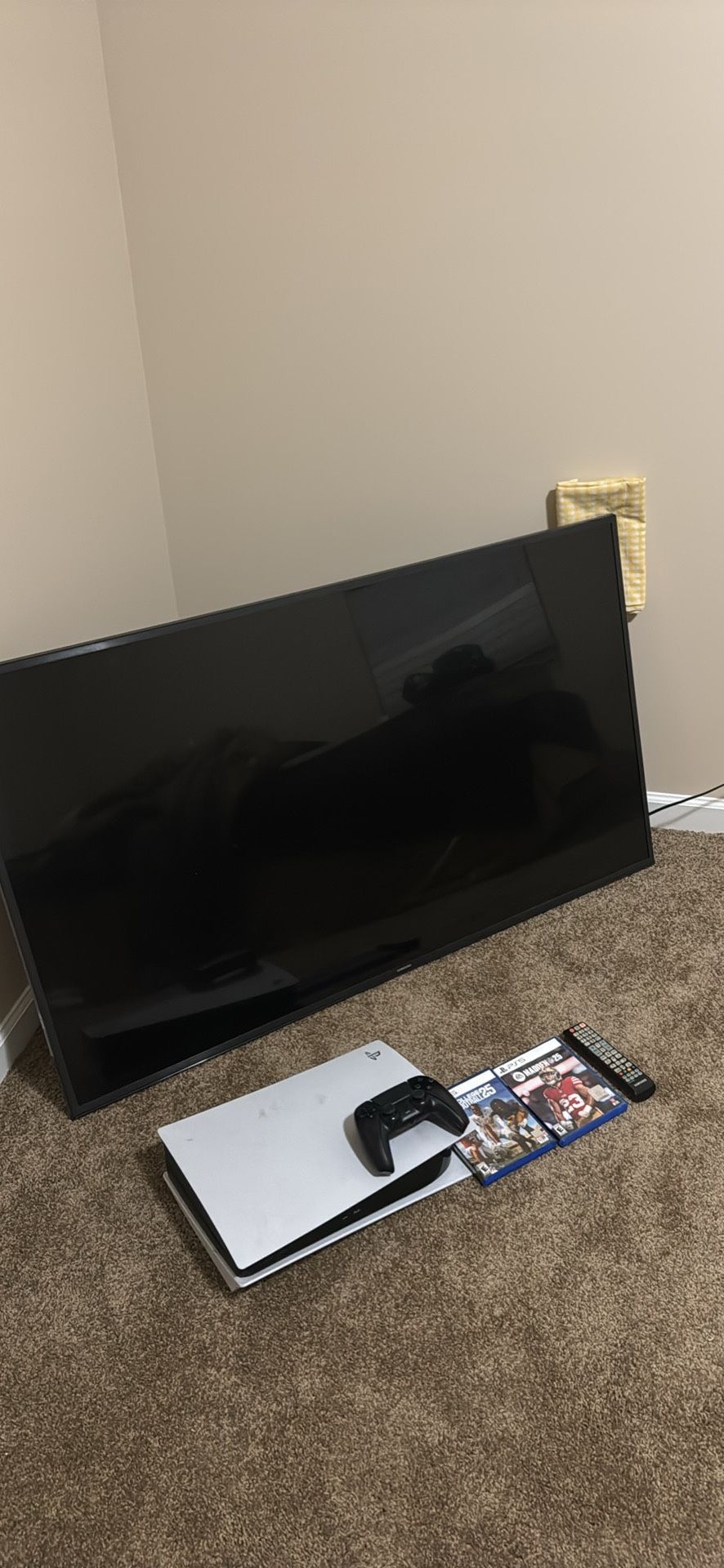 PS5 and 55in TV with madden 25 and college 25