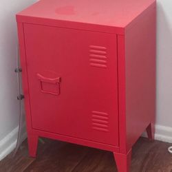 Red Metal Nightstand