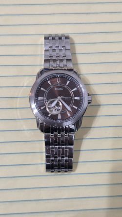 Bulova Automatic 21 Jewels Open Heart Watch – Stainless Steel