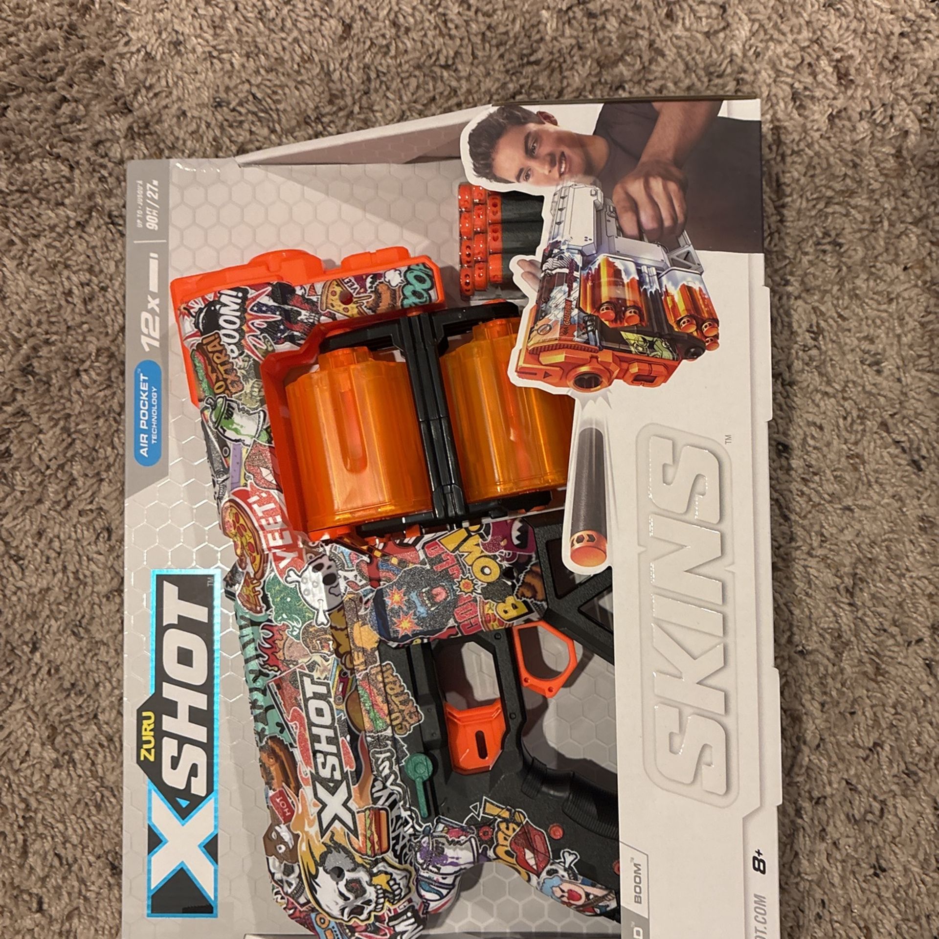 Nerf gun, X shot series, Skin= Sketch comes with 24 nerf gun bullets